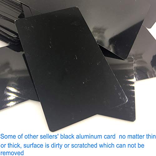 Ebamaz Metal Business Cards Anodized Aluminum Plaque Plate 86X54X0.8Mm (Black, Blank,10Pcs) #TOP5