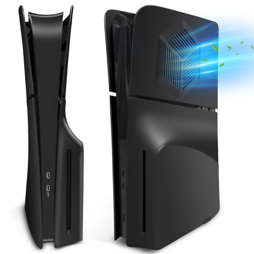 arVin Face Plates for PS5 SIim Disc Edition with Cooling Vents, Replacement Shell Cove for Playstation 5 SIim Console, ABS Hard Anti-Scratch Dustproof Protective Case Skin for PS5 Slim Accessories