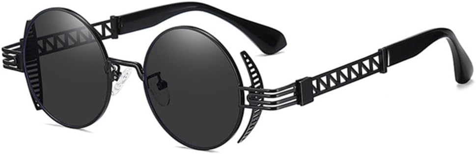 Retro Round Punk Sunglasses Women Fashion Clear Mirror Shades UV400 Men Unique Hollow Metal Sun Glasses