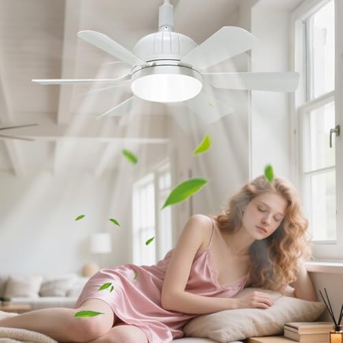 Ventilateur de plafond plafonnier E27 compact 3 vitesses