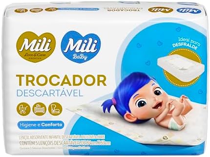 Mili Trocador Lençol Absorvente Descartável - 1 Pacotec/ 5 Lenços...