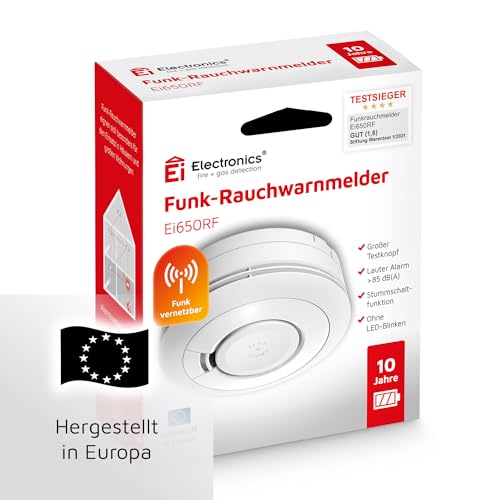 Ei Electronics Ei650RF Funkrauchmelder, Set aus funkvernetzbarem Rauchwarnmelder und Funkmodul,...