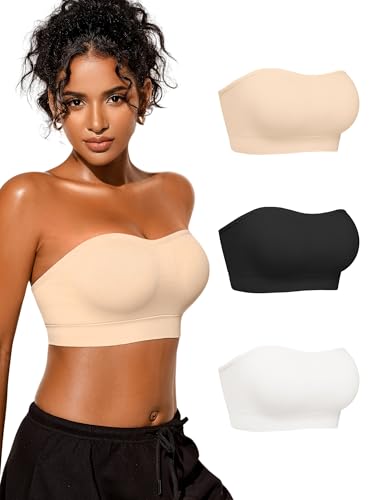 Image of Strapless Bras for Women Bandeau Wireless Tube Top Bralette - S-XL
