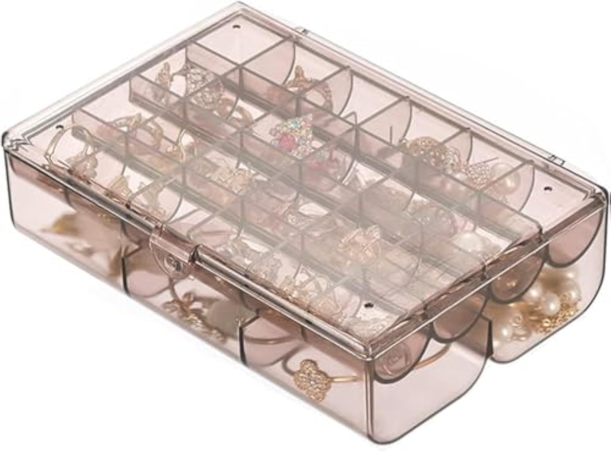 30-Grid 2-Layer Jewellery Organiser with Removable Dividers