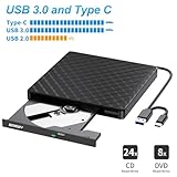 External CD DVD Drive, USB 3.0 and Type-C Portable CD DVD +/-Rw Drive Reader, DVD/CD ROM Burner Rewriter, Slim Optical DVD Drive for Laptop, Desktop, Mac, Macbook, OS/Windows 11/10/8.1/7 /Linux - Image 5