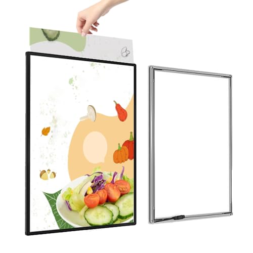 Tablero de Menú Iluminado Montado en Pared, Caja de Luz Led Ultrafina con Vidrio Templado Antideslizante, Digital Retroiluminado con Led, Marco Publicitario Para Interiores, Para Restaura A3（312*427）