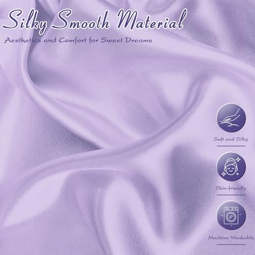 Image of Entisn 28x52 Satin Fitted Crib Sheet 2 Pack, Light Purple