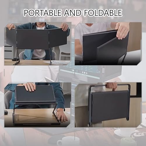 Image of Laptop Screen Extender - 15.6 inch Ultra-Thin Triple Portable Monitor 1080P FHD IPS Attachment Screen Compatible with Wins Mac，3Kg Lightest，with 360 Rotation Acjustable