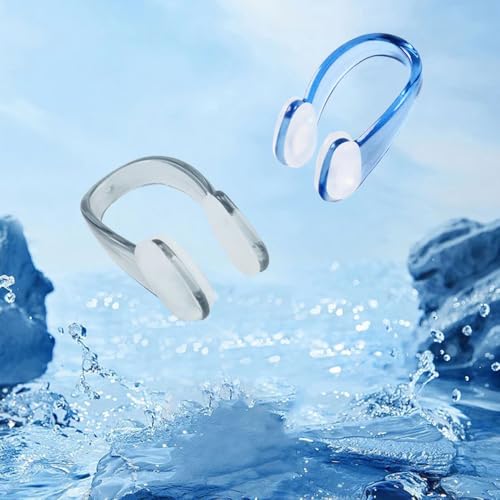 Dreamil Schwimmen Nasenklammern 2 Stück Wasserdicht Nasenklammern mit Box Anti-Rutsch-Silikon-Nasenklammern für Kinder und Erwachsene zum Schutz der Nase (2 Farben)
