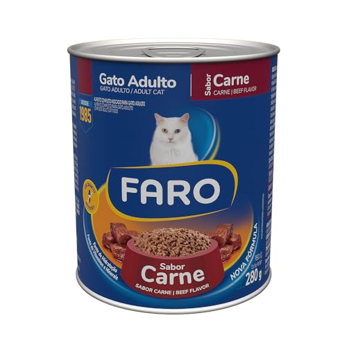 Ração Umida Faro Lata Gato Adulto Sabor Carne 280g