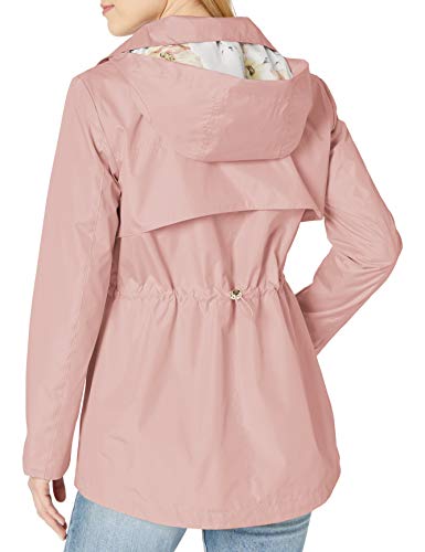 Kensie Women's Cinched Waist Anorak With Detach Hood, Blush, Medium #TOP1