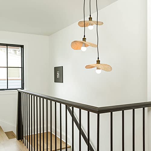 Jia Le Shi Bamboo Pendant Lighting, 3-Lights Farmhouse Wicker Woven Ceiling Pendant Light Chandelier For Dining Room Bedroom Entry Kitchen Staircase #TOP4