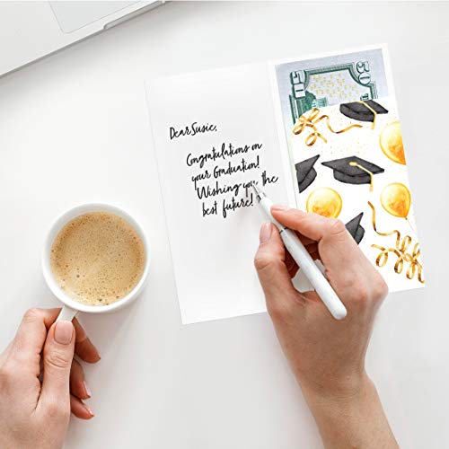 Graduation Cards 2023 Pack Of Money Holder Cards - Bulk 30 Pack With Gold Foil And Envelopes - Gift Card Holder Pack College & High School Graduation Gifts Party Supplies - Black, Blue & Gold Designs #TOP1