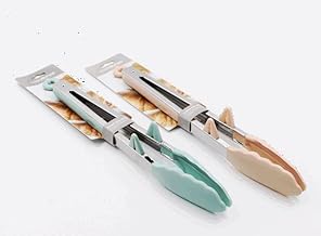 Silicone Kitchen Tongs Heat Resistant Handle Easy Grip Smart Lock Non-Slip Stainless Steel Cooking Tongs,Assorted Colors