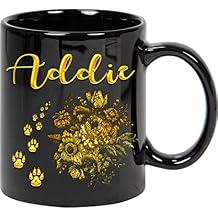 Coffee Mug Personalized Name Mug, Name Cups, Name Mug Gift for Mom, Sister, Girls Addie and Dog Gold Lover Custom Name Mugs Gifts for Women & Men 932825
