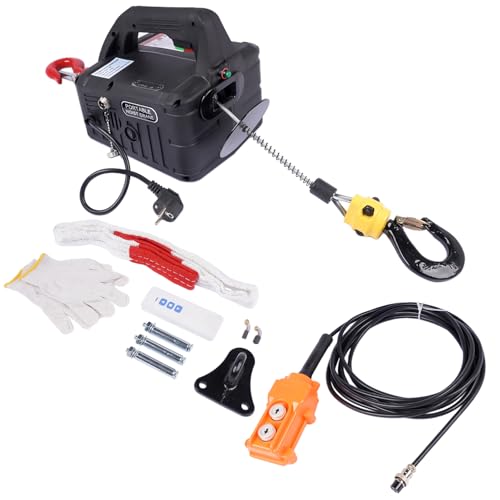 3 en 1 Treuil électrique 500KG 1500W, Protection contre les Surcharges, 7.6m Palans élévateur électrique avec Télécommande sans fil pour garages, entrepôts, construction Hopzty – vue 7