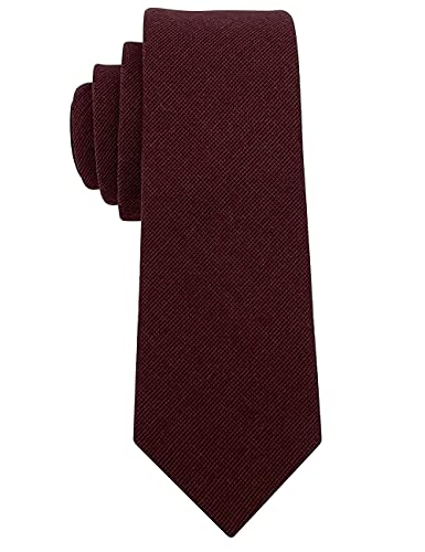 Image of Kebocis Mens Solid Color Cotton Necktie for Men