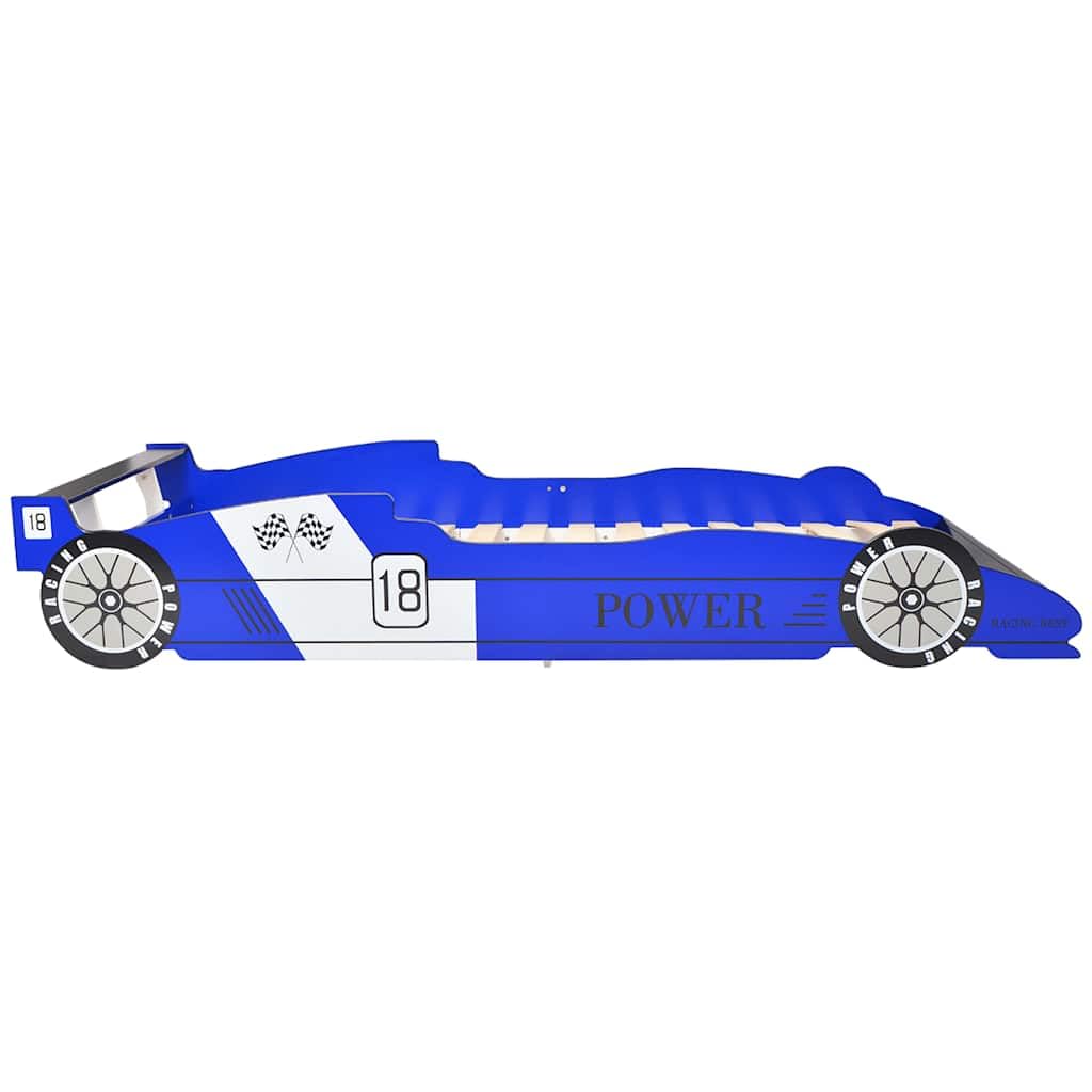 vidaXL Letto Cameretta per Bambini Auto da Corsa 90x200 cm Blu Lettino Bimbi