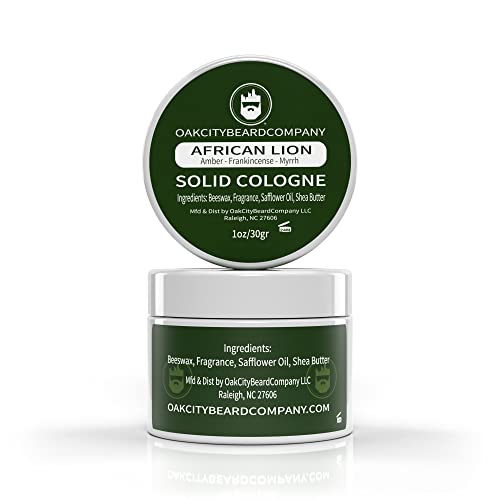 Oak City Beard Company - African Lion - Solid Cologne - 1 Ounce - Amber - Frankincense - Myrrh - Patchouli - Exotic #TOP3