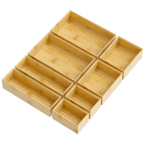 Greatseas Bamboo Drawer Organizer Boxes, 8-Piece Set for Kitchen & Bathroom by Greatseas - Used condition - Image 8