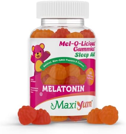 Melatonin Gummies for Kids - 1mg Chewable Melatonin Gummy - Restful Nighttime Support Supplement - Children and Adult Melatonin Gummies 1mg, 60 Count (60 Count, Gummies)