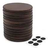 SIJDIEE 4 Inch Wood Drink Coasters, 12 Pack Round Bulk Wooden Coasters with Non-Slip Silicon Dot Sti