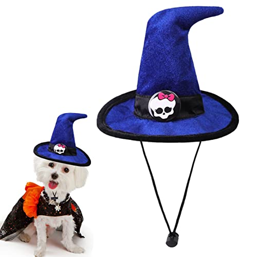Chapéus do gatinho do Dia das Bruxas - Chapéu de bruxa de estimação bonito ajustável para gato de ca