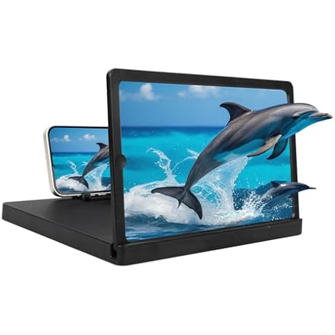 Big Screen Phone Magnifier, 2026 New 3D HD Screen Expander, Movie Screen Amplifier Foldable Phone Stand for Travel, Portable Magnifying Screen for Elderly (12 inch) Cover