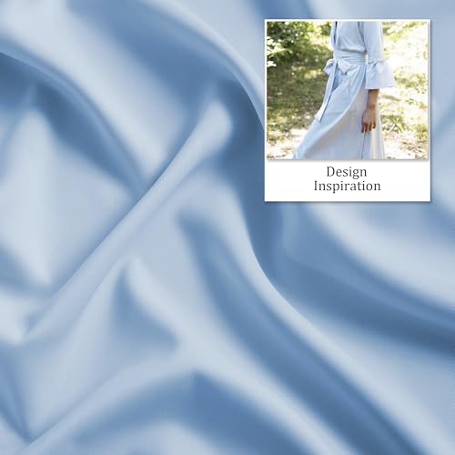 DUALIFE Cerulean Blue Blackout Curtains Light Blue- Baby Blue Room Darkening Curtains 38 x 45 Inch Length 2 Panels Sets Bedroom Curtains for Nursery Grommet Top by DUALIFE - Image 4