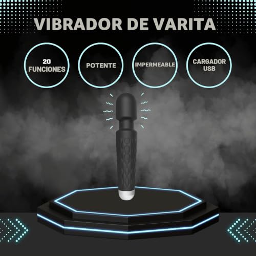 Miniatura 7 de Vibrador De Varita Con 20 Funciones, Potente Y Resistente Al Agua Y Masajeador Inalámbrico Para Mujer