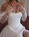Rjer Off The Shoulder Wedding Dress Lace Long Sleeve Wedding Dresses for Bride Bridal Gowns with Slit Ivory Size 2