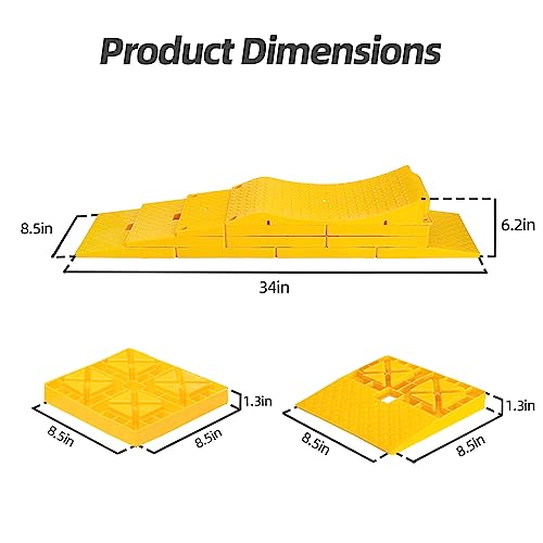 Garfatolrv RWHP Rv Leveling Blocks, 11 Packs Camper Levelers For Travel Trailer With 6 Interlocking Leveling Blocks, 3 Extended Slanted Ramps thumb #1