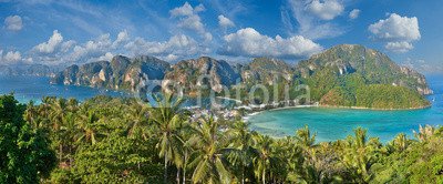 Tropical Island With Resorts  PHI PHI Islande, KRABI Province, T (73119005), Sticker, 150 x 60 cm