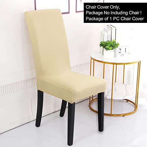 Uxcell Dining Chair Covers, Stretch Bar Stool Slipcover Solid Classic Kitchen Chair Protector Spandex Short Chair Seat Cover For Home Decorative/Dining Room/Party/Wedding Beige #TOP1