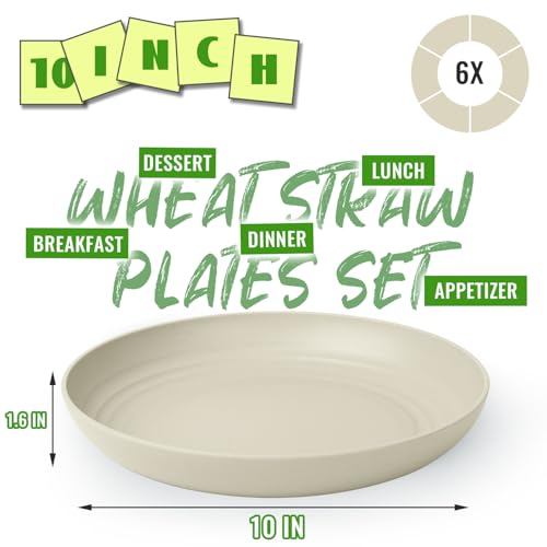 Image of 10In Deep Dinner Plates Set of 6, Reusable Melamine Camp Plates