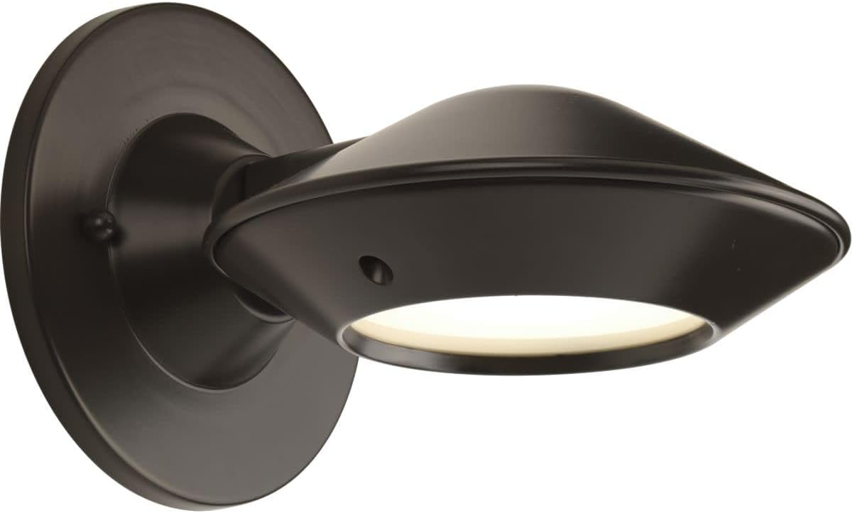 Progress Lighting 1-Light Frosted Glass Modern Outdoor Wall Lantern Light, Strata LED Collection, Outdoor, P560090-030-30K, White