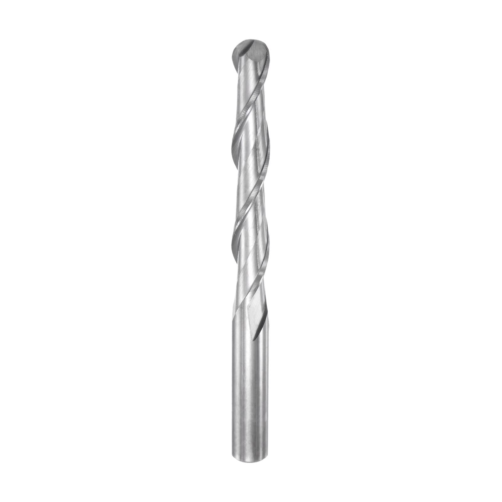 sourcing map Fraise en bout à bec sphérique 6 mm de diamètre 42 mm longueur de coupe 6 mm tige haute vitesse acier 2 cannelures spirale Upcut CNC Router Bits
