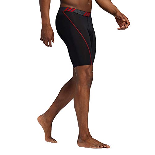 Adidas Men's Sport Performance Mesh Long Boxer Brief Underwear (3-Pack), Black/Scarlet Red/Onix Grey, X-Large #TOP11
