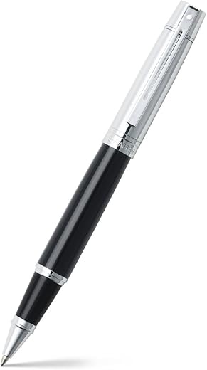 Sheaffer Gift 300 9314 Rollerball Pen Glossy Black and Chrome with Chrome-Plated Trim | Premium Pen Gift Sets