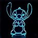 Cartoon Stitch 3D Led Night Light 7 Colar Changing 3D Lamp Touch Switch Para Decoración Del Hogar Usb Lámparas De Mesa Para Niños Mejor Regalo Decoración Del Dormitorio