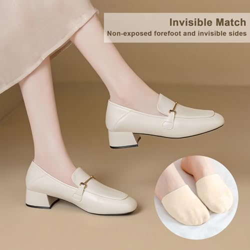 Image of 8 Pairs Half Socks for Women, No Show Toe Topper Socks Women, Toe Topper Socks Women, No Show Toe Covers, Non-Skid Socks Women with Grip. Versatile for Multiple Shoes (Black,Skin)