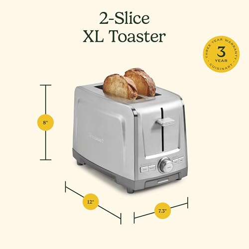 Cuisinart 2-Slice XL Slot Stainless Steel Toaster, Stainless Steel, CPT-1600