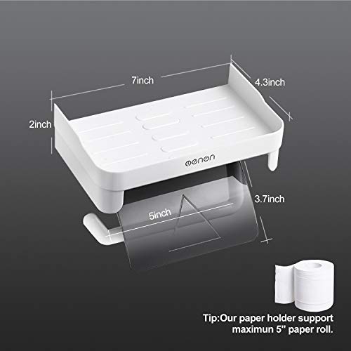 Toilet Paper Holder With Shelf,Self Adhesive Toilet Roll Holder Bathroom Kitchen,Wall Mount Toilet Paper Roll Holder, Tissue Paper Roll Dispenser Holder For Bathroom Kitchen Washroom #TOP5
