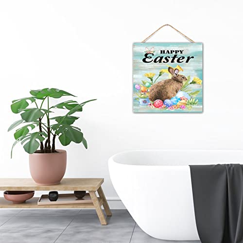 Plaque murale Happy Easter en bois déco 30,5 x 30,5 cm - 7