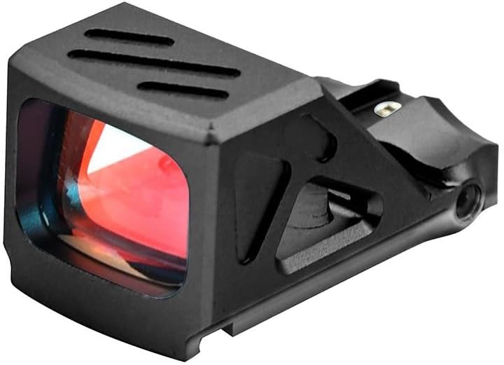Reflex Red Dot Mini Sight Chevron Reticle with Automatic Brightness Adjustment，Compact Optic Reflex Scope with Universal Mount Plate Base and Spacer、Rubber Cover，Lightweight Aluminium Design