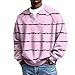 Men's Stripe Printed Fashion Blouse Pullover Long Sleeve Plus Size T Shirts 2026 Casual Loose V Neck Shirt Tops