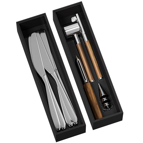 Greatseas Bamboo Kitchen Drawer Organizer, 2-Pack, 12" x 3" x 2.5"，Black