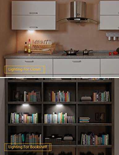 Vibelite Closet Light, Battery Operated Switch Light, Tap Light, Touch, Push Night Lights, Wall Wireless Mount Under Cabinet, Shelf, Shed, Kitchen, Garage, Attic, Rv, Diy(4-Pack) #TOP7