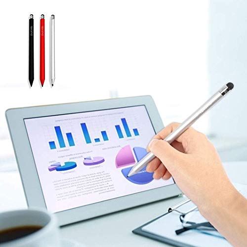 Tek Styz Pro Stylus Capacitive Pen Upgraded Works for Samsung Galaxy Alpha A7 with Custom High Precision Touch Full Size 3 Pack! (Black Silver RED)