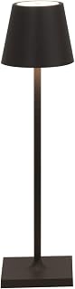 Zafferano, Poldina Micro Lampe, Kabellose, Wiederaufladbare Tischlampe mit Touch Control, Geeignet für Wohnzimmer und Außenbereich, Dimmer, 2200-3000 K, Höhe 27,5 cm, Farbe Schwarz